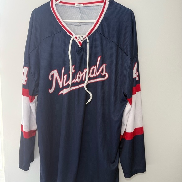 Nationals Oversized Tie Front Long Sleeve Jersey - Picture 2 of 7